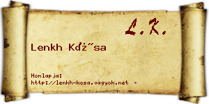 Lenkh Kósa névjegykártya